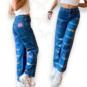 🦋 Collina Strada x Unspun Butterfly Jeans Low Mid Rise TRAMP STAMP JEANS Y2K